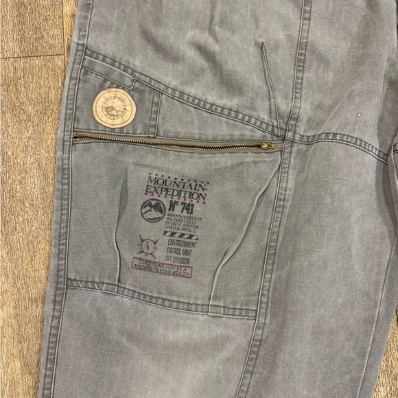 Vintage Mountain Unit Gitano Pants Mens 38 Grey Polyester Hipster Hiking - Picture 4 of 6